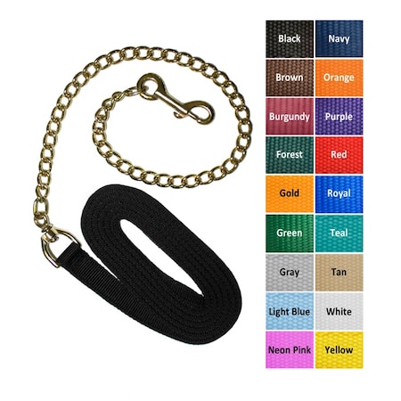 Jacks Imports Lead Shank with 30" Solid Brass Chain BLACK 398-BK